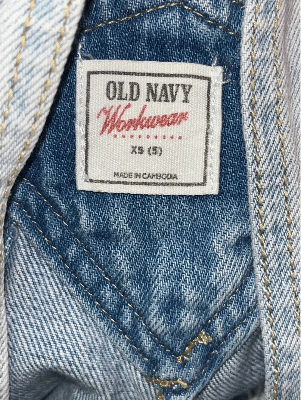 Old Navy Workwear Light Wash Denim Overalls Kids XS (5)